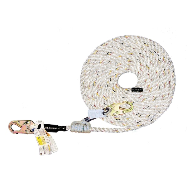 Super Anchor Safety 25ft Value 5/8" 3-Strand Lifeline w/Snaphook +No. 4015-V ValueGrab. Retail Box 4021-25V - main